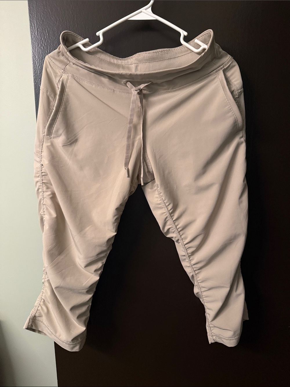 Kirkland Signature Beige Active Drawstring Capri Pants